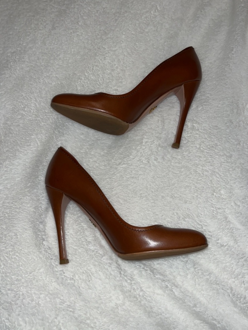 Prada Brown Leather Pointed-Toe Stiletto Pumps - Picture 5 of 14